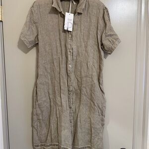 Elegant Button-Front Linen Dress